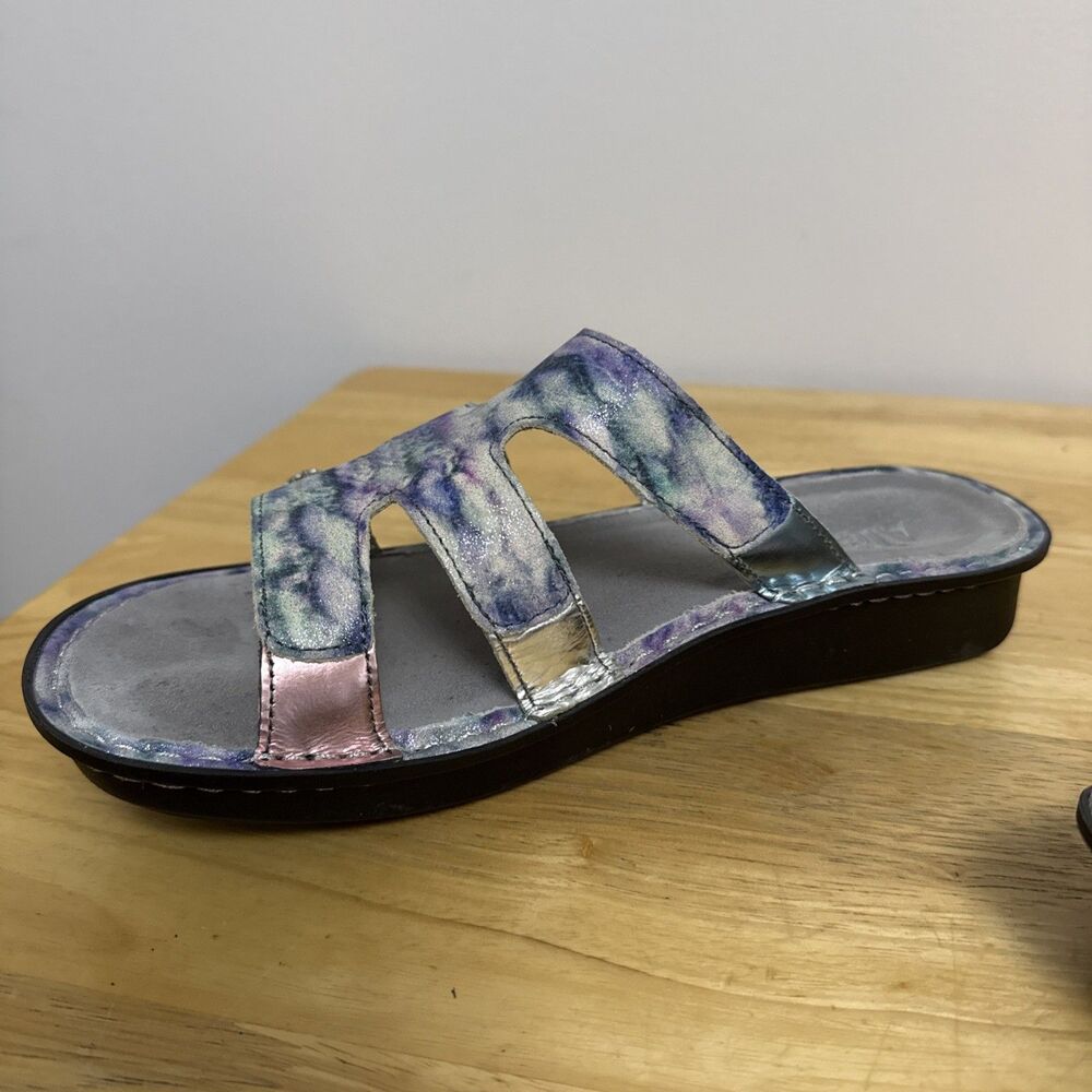 ALEGRIA Triple Leather Strap Venice Sandals Impressionista Women Sz 8.5 39 - Picture 3 of 10